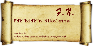 Fábián Nikoletta névjegykártya