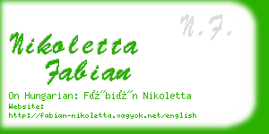 nikoletta fabian business card